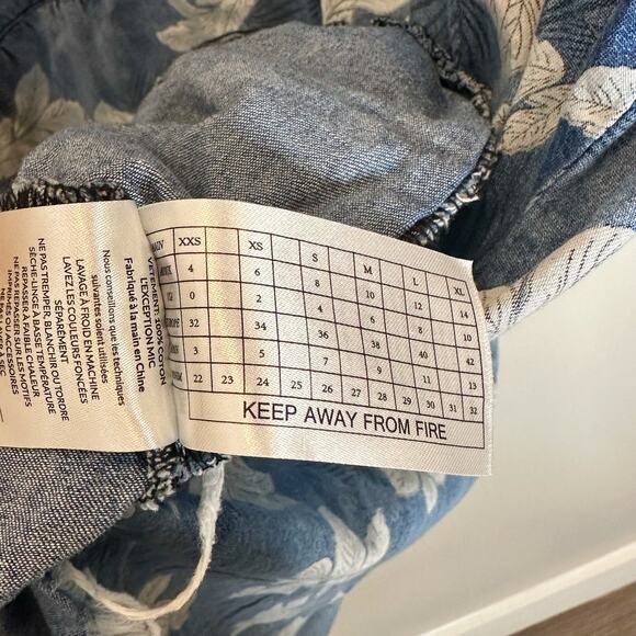 One X One Teaspoon Epiphany Denim Floral Dress Blue XS Oversized - Picture 14 of 16